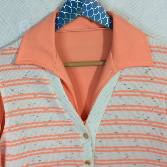 Vintage Orange Cream Blouse Vest Set L - Picture 3 of 8